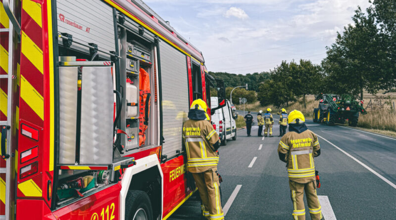 Gefahrstoffaustritt auf der Lemgoer Straße / Kreuzung B66